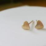 14k Gold Filled Tiny Love Heart Stud Earrings -..